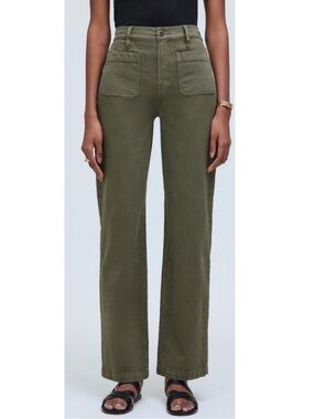 Madewell Olive Green Emmett Wide Leg Pants Size 24